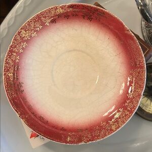 Vintage Cronin China Reddish Pink Saucer Set